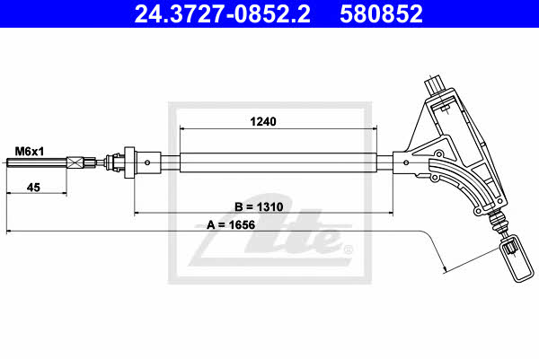 Ate 24.3727-0852.2 Cable Pull, parking brake 24372708522
