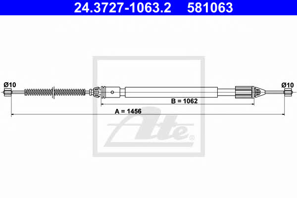 Ate 24.3727-1063.2 Cable Pull, parking brake 24372710632