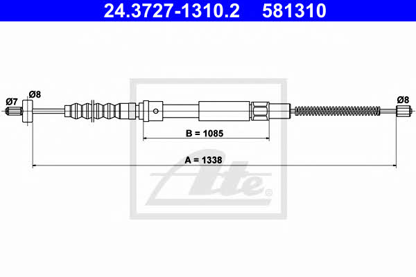 Ate 24.3727-1310.2 Cable Pull, parking brake 24372713102