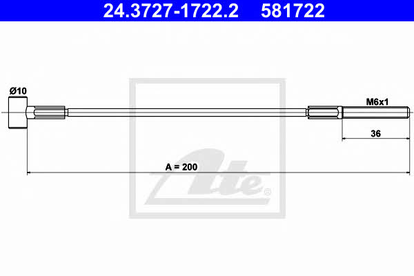 Ate 24.3727-1722.2 Cable Pull, parking brake 24372717222