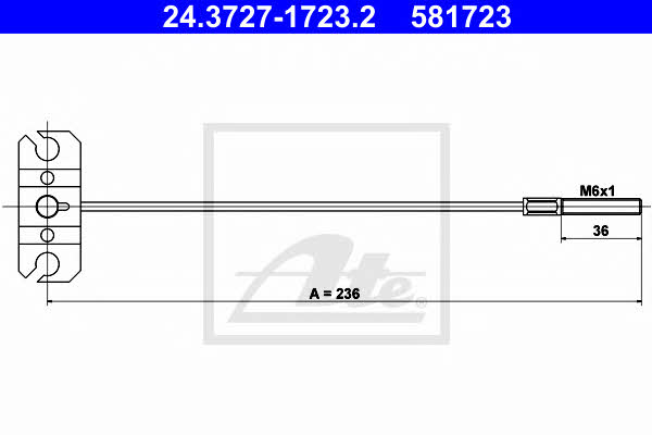 Ate 24.3727-1723.2 Cable Pull, parking brake 24372717232