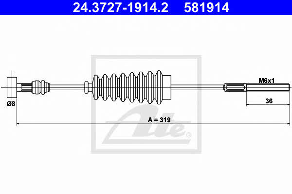 Ate 24.3727-1914.2 Cable Pull, parking brake 24372719142