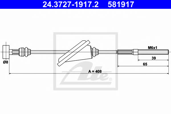 Ate 24.3727-1917.2 Cable Pull, parking brake 24372719172