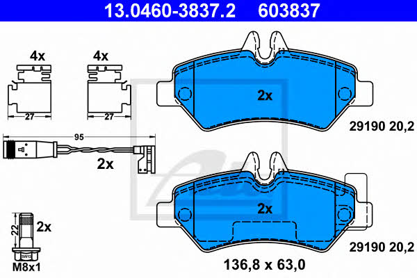 Ate Brake Pad Set, disc brake – price 241 PLN