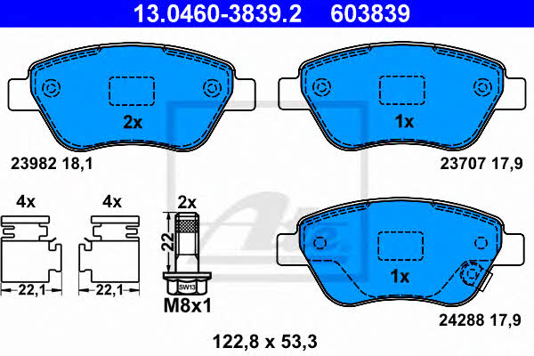 Ate Brake pad set – price 241 PLN