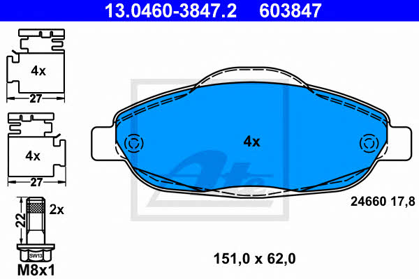 Ate Brake pad set – price 249 PLN