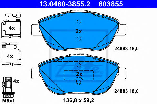 Ate Brake pad set – price 257 PLN