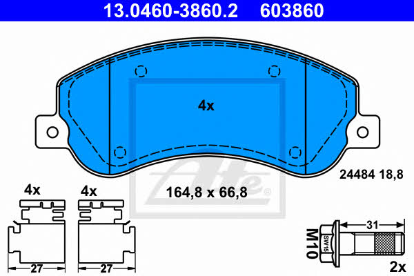 Ate Brake pad set – price 333 PLN