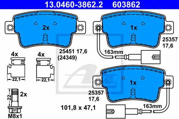 Ate Brake pad set – price 218 PLN