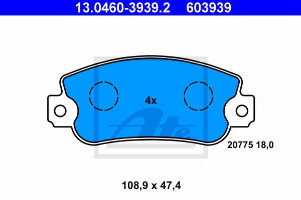 Ate Brake Pad Set, disc brake – price 42 PLN