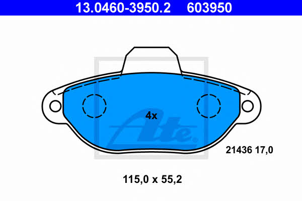 Ate Brake Pad Set, disc brake – price 55 PLN