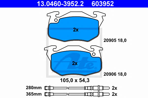 Ate Brake pad set – price [object Object] PLN
