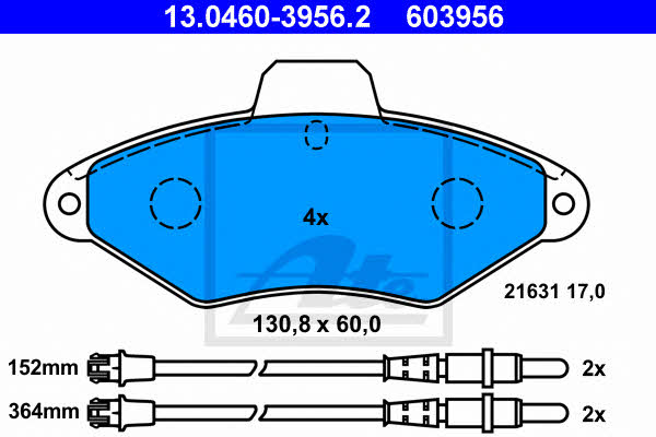 Ate Brake Pad Set, disc brake – price 135 PLN
