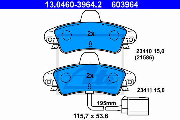 Ate Brake pad set – price [object Object] PLN