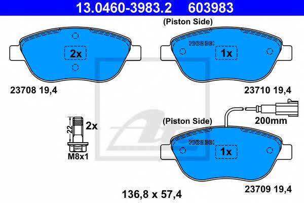 Ate Brake pad set – price 168 PLN