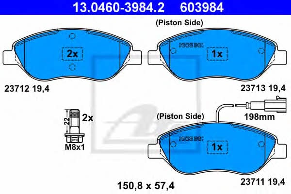 Ate Brake pad set – price 212 PLN