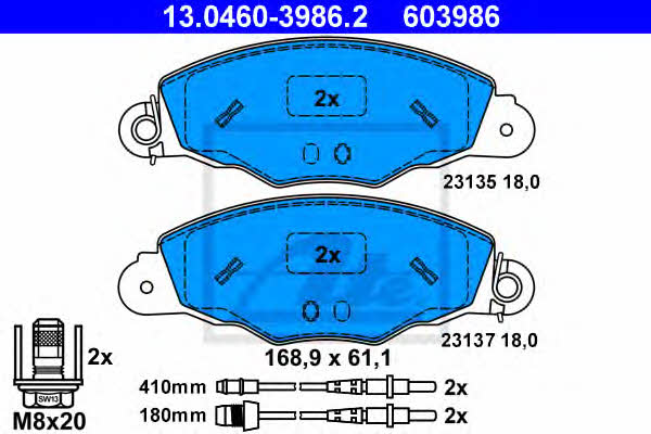 Ate Brake Pad Set, disc brake – price 171 PLN