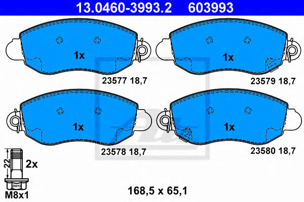 Ate Brake Pad Set, disc brake – price 188 PLN