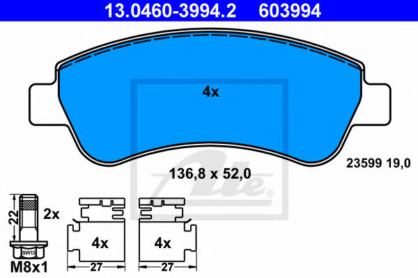 Ate Brake pad set – price 145 PLN