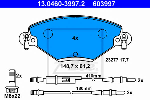 Ate Brake pad set – price 198 PLN