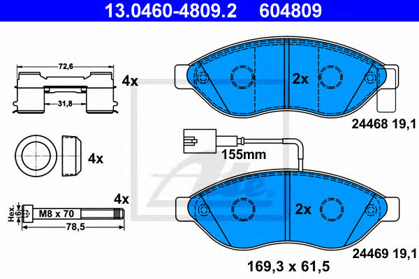 Ate Brake Pad Set, disc brake – price 309 PLN
