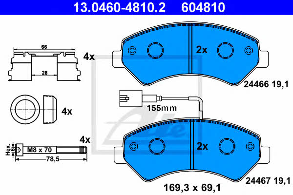 Ate Brake Pad Set, disc brake – price 299 PLN