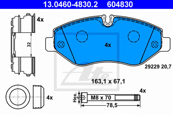 Ate Brake Pad Set, disc brake – price 360 PLN