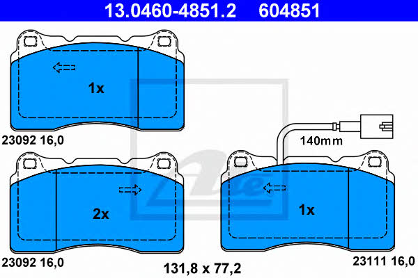 Ate Brake pad set – price 256 PLN