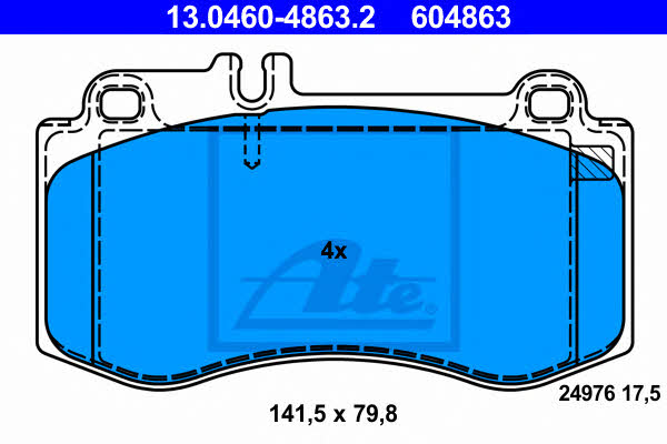 Ate Brake Pad Set, disc brake – price 360 PLN