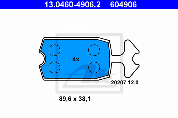 Ate Brake Pad Set, disc brake – price 120 PLN