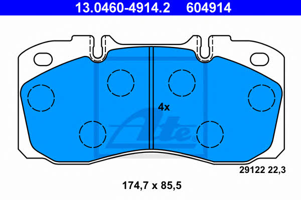 Ate Brake Pad Set, disc brake – price 310 PLN