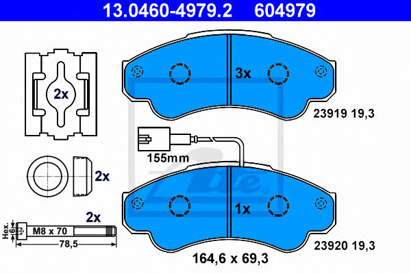 Ate 13.0460-4979.2 Brake pad set 13046049792 13046049792 Ate Brake pad set
