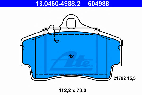 Ate Brake Pad Set, disc brake – price 231 PLN