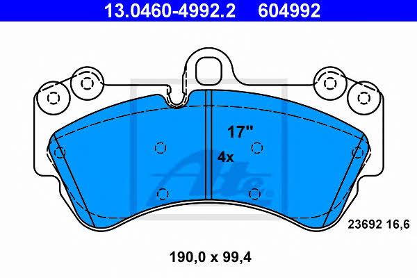 Ate Brake Pad Set, disc brake – price 445 PLN
