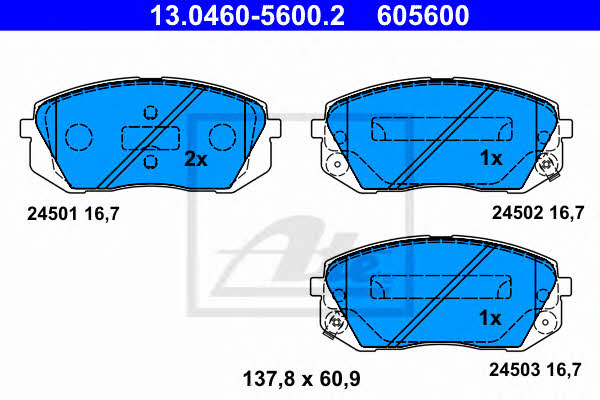 Ate Brake Pad Set, disc brake – price 243 PLN