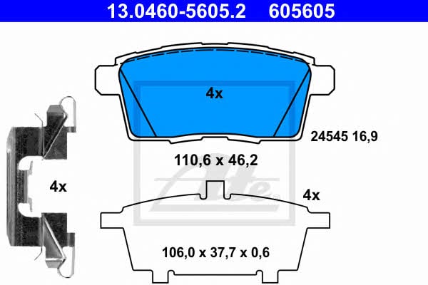 Ate Brake pad set – price 204 PLN