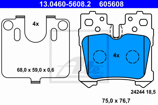 Ate Brake Pad Set, disc brake – price 173 PLN
