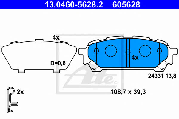 Ate Brake Pad Set, disc brake – price 162 PLN