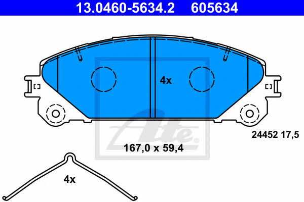 Ate Brake Pad Set, disc brake – price 303 PLN