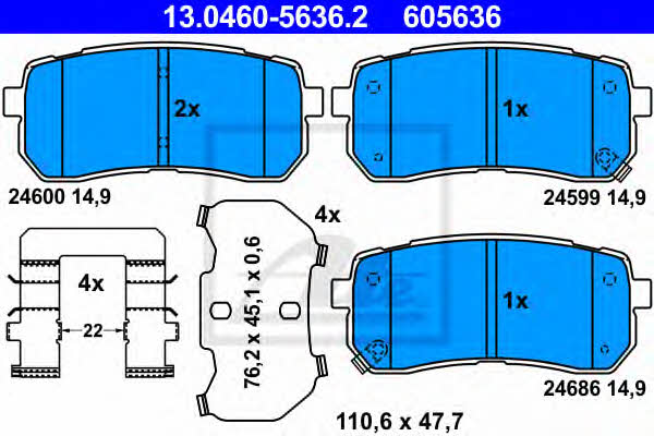 Ate Brake Pad Set, disc brake – price 264 PLN