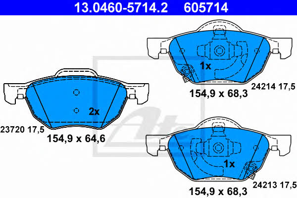 Ate Brake pad set – price 237 PLN
