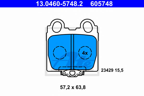 Ate 13.0460-5748.2 Brake Pad Set, disc brake 13046057482