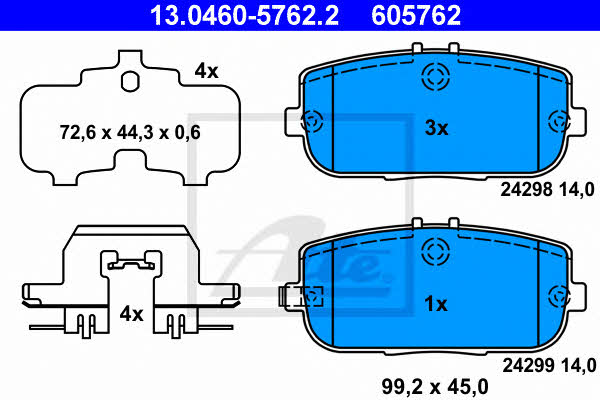 Ate Brake pad set – price 171 PLN