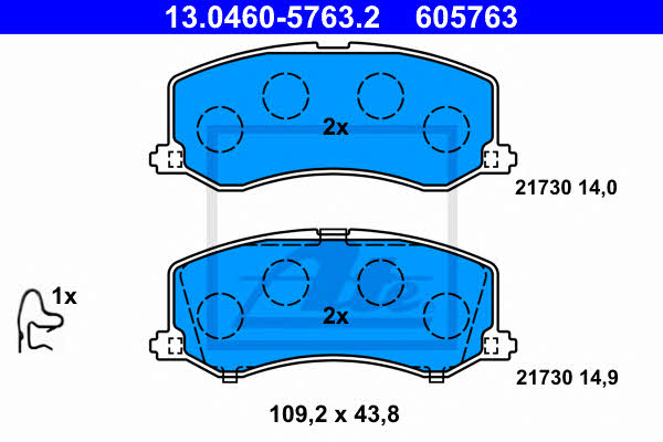 Ate 13.0460-5763.2 Brake Pad Set, disc brake 13046057632