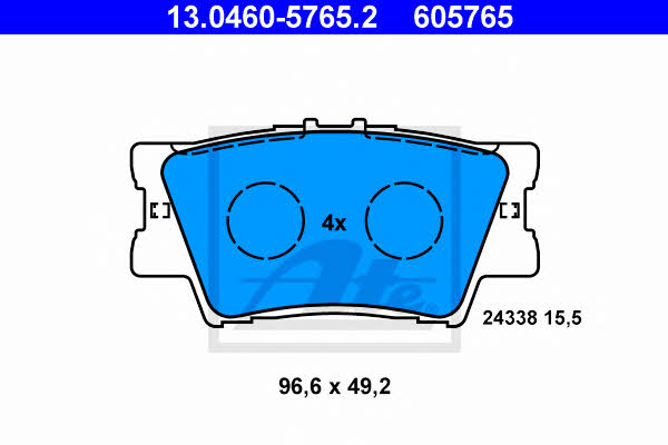 Brake pad set Ate 13.0460-5765.2