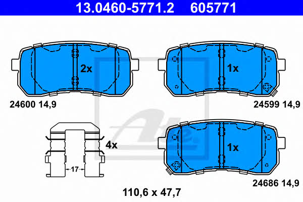 Ate Brake pad set – price 227 PLN