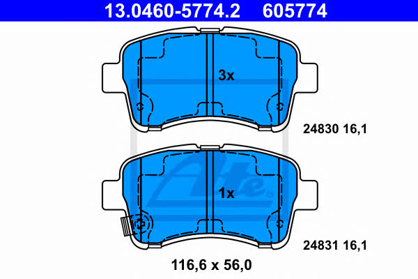 Ate Brake pad set – price 204 PLN