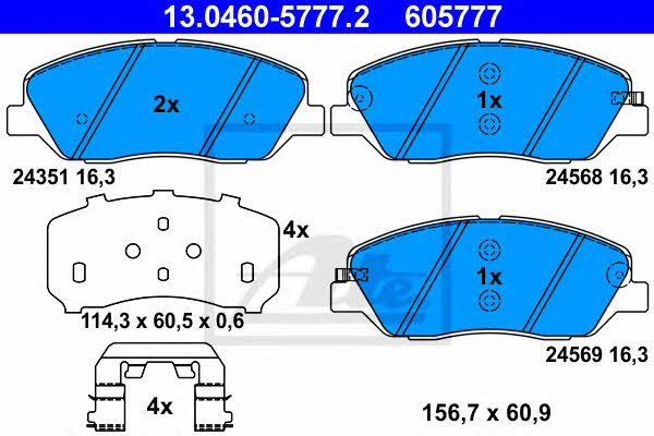 Ate Brake pad set – price 288 PLN