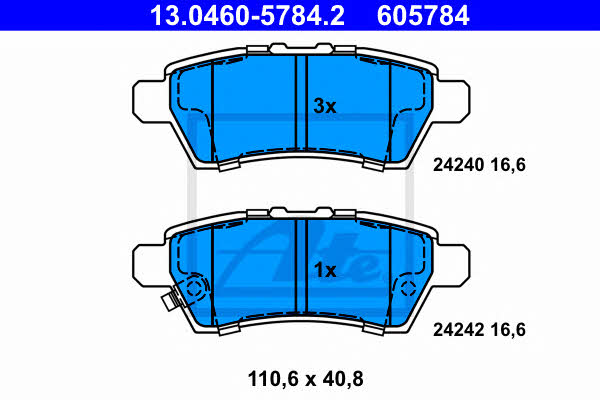 Ate Brake Pad Set, disc brake – price 163 PLN