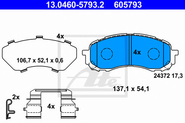 Ate Brake Pad Set, disc brake – price 224 PLN